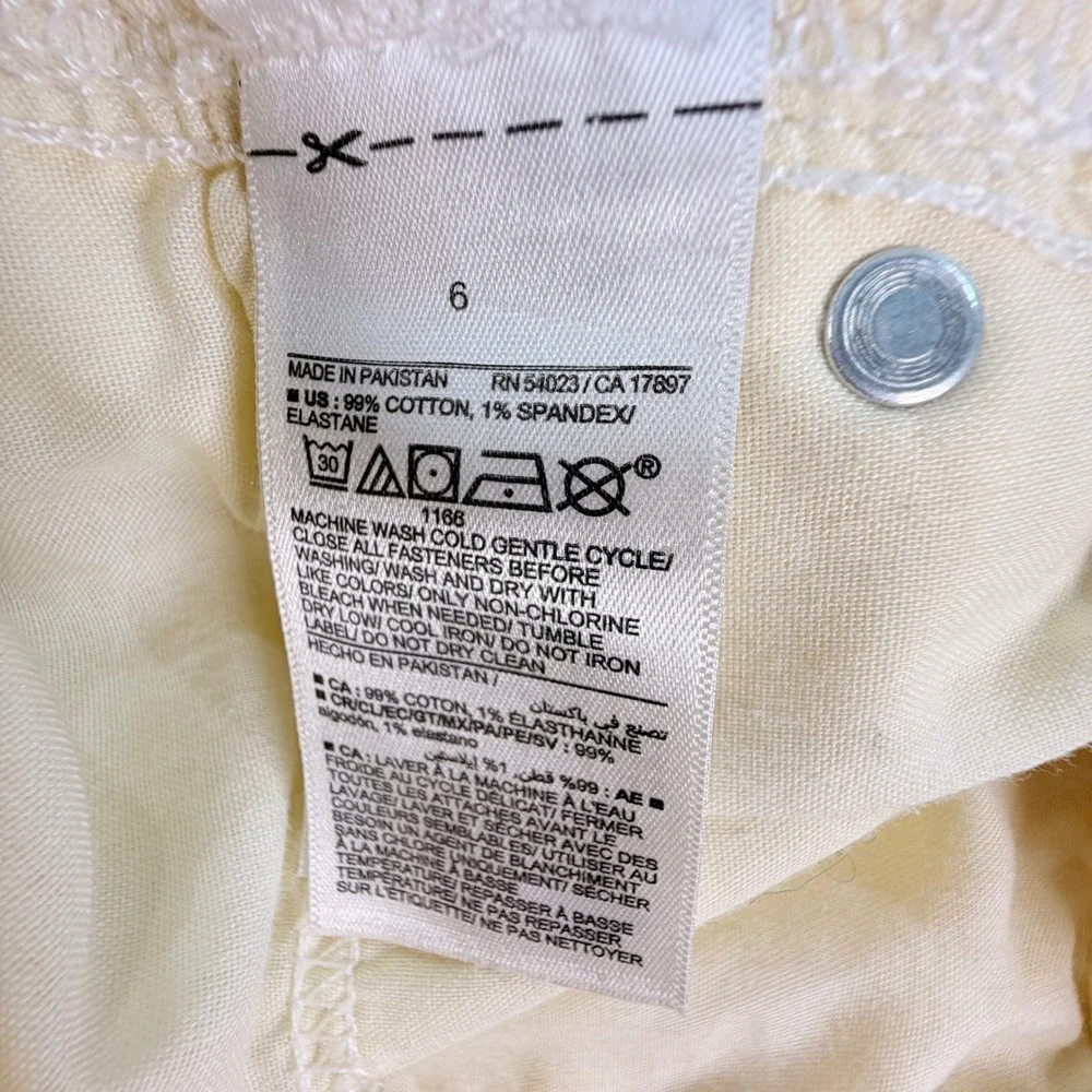 Old Navy Sky-Hi Wide-Leg Jeans Extra High-Rise Cotton Size 6 Yellow Pastel Boho